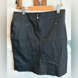 Cleo Black Button-Front Skirt